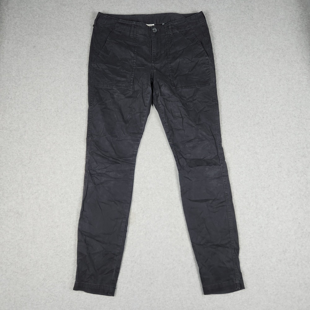 Cabi Utility Pants Women's 4 Black Cotton Stretch Casual Slim Fit Skinny Leg